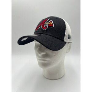 New Era Atlanta Braves 39THIRTY Neo Hat Navy White Mesh Stretch Fit M/L Cap